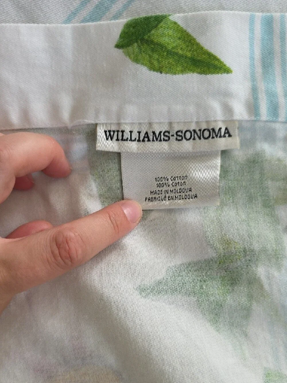Williams Sonoma Floral Cotton Sheet in White with Pastel Blooms